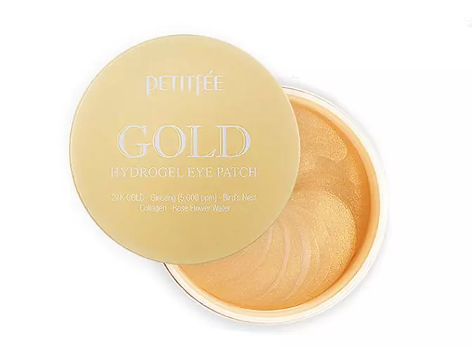 Гидрогелевые патчи +5 золотой комплекс Petitfee Gold hydrogel eye patch +5 golden complex